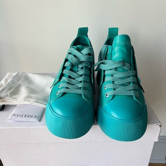 JW Anderson Low Top Sneakers: Turquoise - Picture 3 of 13